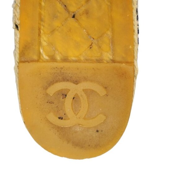 Chanel Interlocking CC Denim Canvas Slip On Espadrille Flats - Picture 9 of 10